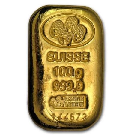 100 Gram Gold Bar - PAMP Suisse(Cast)