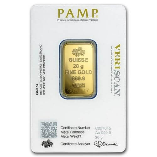20 Gram Gold Bar - PAMP Suisse Lady Fortuna