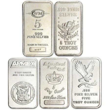 5oz secondary market silver bars