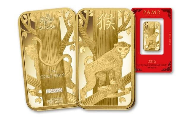 1 oz PAMP Suisse Monkey Gold Bar - 5