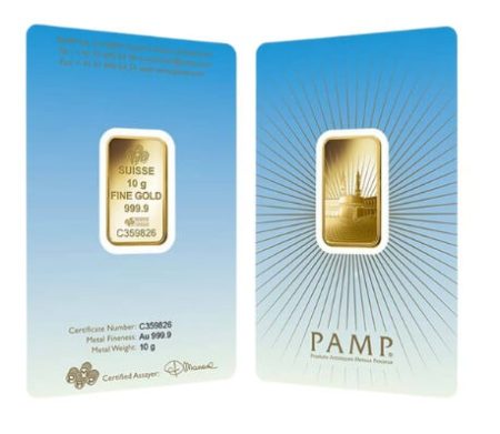 10 Gram Pamp Suisse Ka Bah Mecca Gold Bar (New w/ Assay)