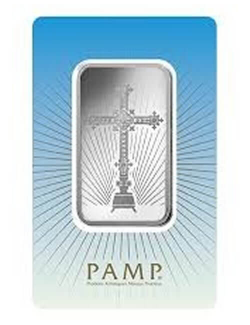 10 gram Silver Bar - PAMP Suisse Romanesque Cross (In Assay)