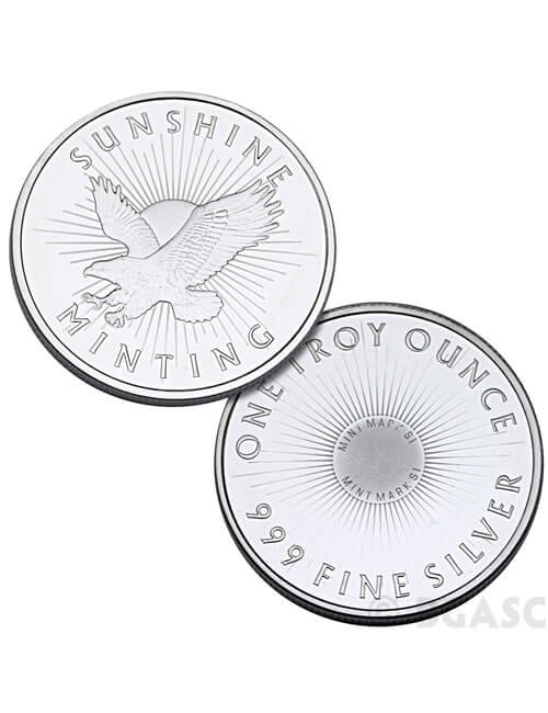 1 Oz Silver Round - Sunshine Mint