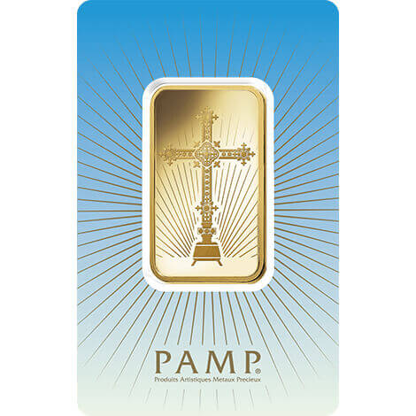 PAMP Suisse 1 oz Gold Bar - Romanesque Cross