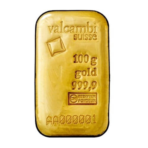 Valcambi 100 Gram Gold bar