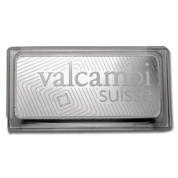 500 gram Platinum Bar - Valcambi Back