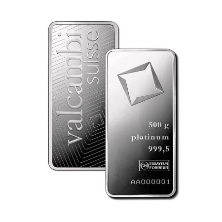 500 gram Platinum Bar - Valcambi