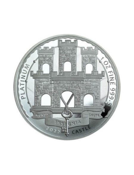 2022 1 oz Gibraltar Platinum Castle Coin