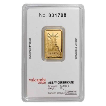 20 gram Gold Bar Credit Suisse Statue of Liberty-(New Assay)