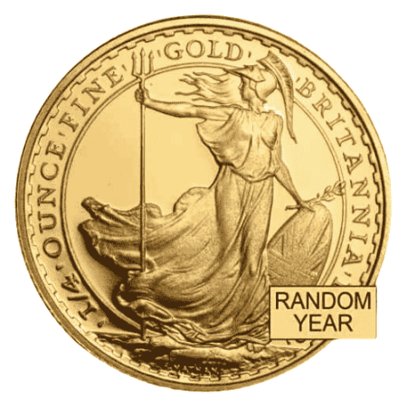 1/4 oz British Gold Britannia Coin (Random Year)