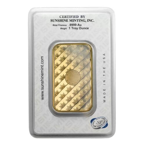 1 oz Gold Bar with the new Sunshine