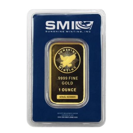 1 oz Gold Bar Sunshine Mint New Design (In TEP Packaging)