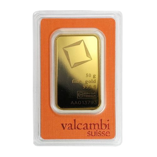 valcambi 50 gram gold bar