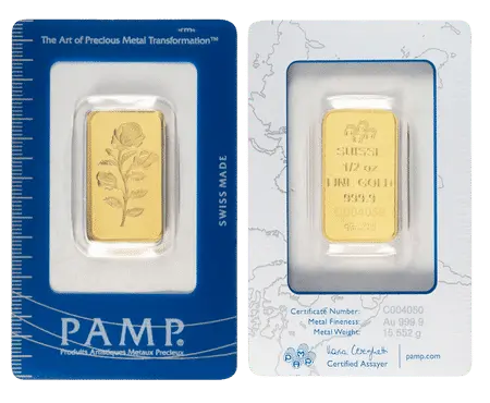 1/2 oz PAMP Suisse Rosa Gold Bar
