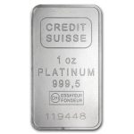 1 oz Platinum Bar – Credit Suisse (.9995 Fine, w/Assay)