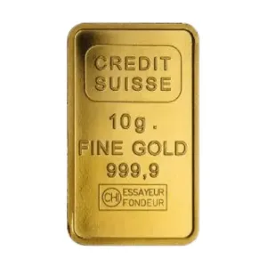 10 gram Credit Suisse Gold Bar Statue of Liberty (In Assay)