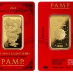 2024 1 oz Gold Bar PAMP – Legend of the Azure Dragon