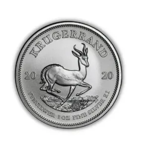 South African 1 oz Silver Krugerrand Coin (Random Year)