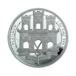 2022 1 oz Gibraltar Platinum Castle Coin