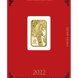 5 Gram PAMP Suisse Lunar Tiger Gold Bar (New, In Assay) 5 Gram PAMP Suisse Lunar Tiger Gold Bar (New, In Assay)