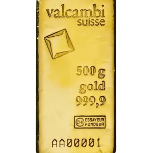 500 Gram Valcambi Gold Bar 500 Gram Valcambi Gold Bar