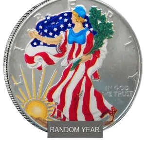 1 oz Silver American Eagle $1 Colorized Coin (Random Year) 1 oz Silver American Eagle $1 Colorized Coin (Random Year)