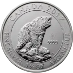 2017 1.5 oz Canadian Grizzly Bear Silver Coin