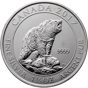 2017 1.5 oz Canadian Grizzly Bear Silver Coin