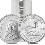 South African 1 oz Silver Krugerrand Coins Tube of 25 Random Years BU