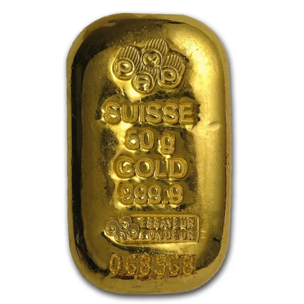 50 Gram Gold Bar - PAMP Suisse(Cast, W/Assay)