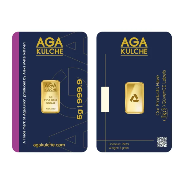 5 Gram Gold Bar- AGA KULCHE .9999