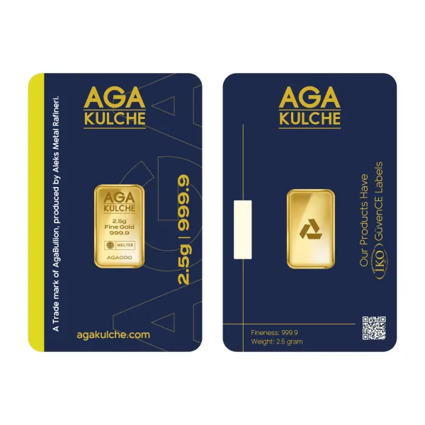 2.5 Gram Gold Bar -  AGA KULCHE .9999