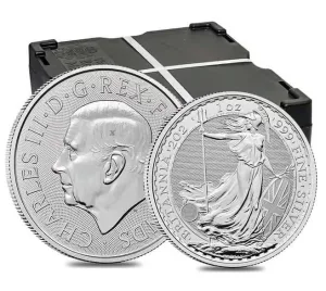 Monster Box of 500 - Great Britain 1 oz Silver Britannia  Coins BU (Random Years)