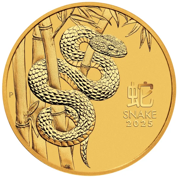 Australian Lunar Series III 2025 Year of the Snake 1oz Gold Bullion Coin