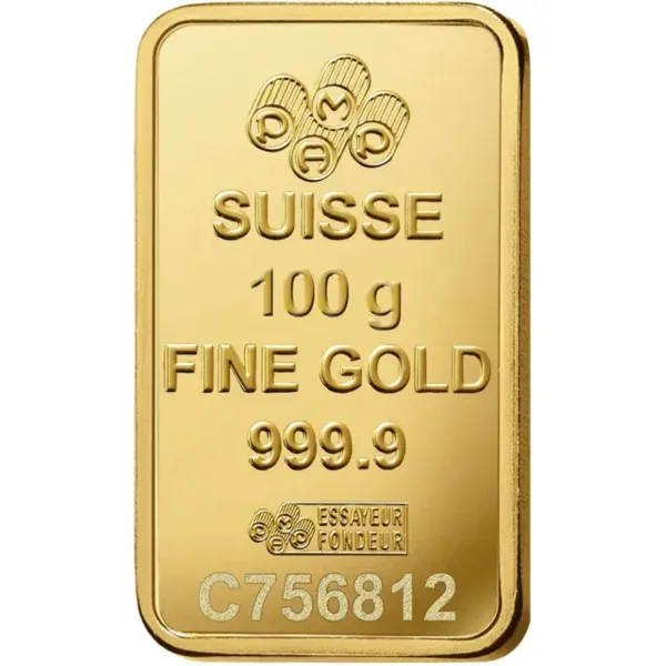 100 Gram PAMP Suisse Gold Bar – Rosa (In Assay)