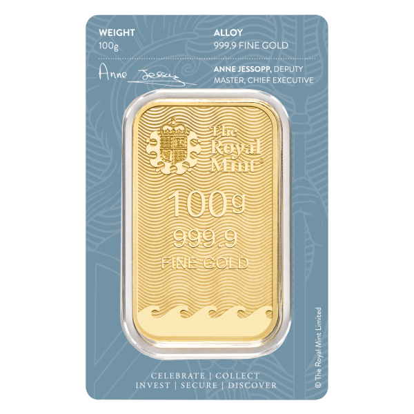 100 Gram Britannia Minted Gold Bar (In Assay)