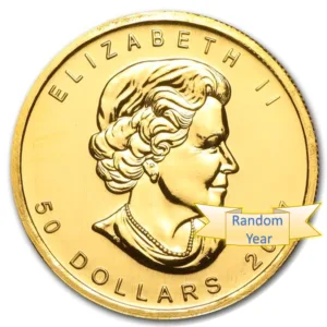 1 oz Canadian Gold Maple Leaf Coin .9999 Fine - Random Year