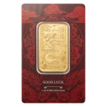 1 oz PAMP Suisse Good Luck Yellow Dragon Gold Minted Bar  (in Assay)