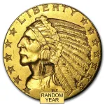 $5 Indian Head Gold Half Eagle AU Random Year