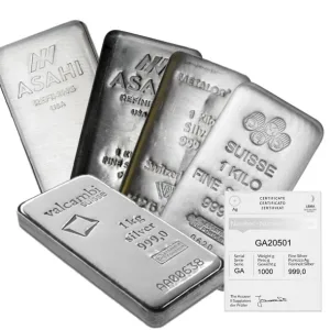 1 Kilo Silver Bar - Random Brand W / Assay