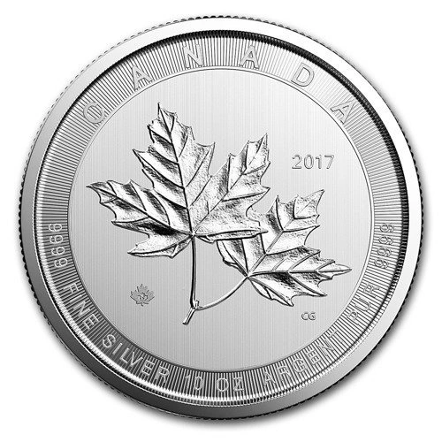 10 oz Canada Silver Coin Maple Leaf Random Year - .9999 Fine Silver - Royal Canadian Mint New Reverse.