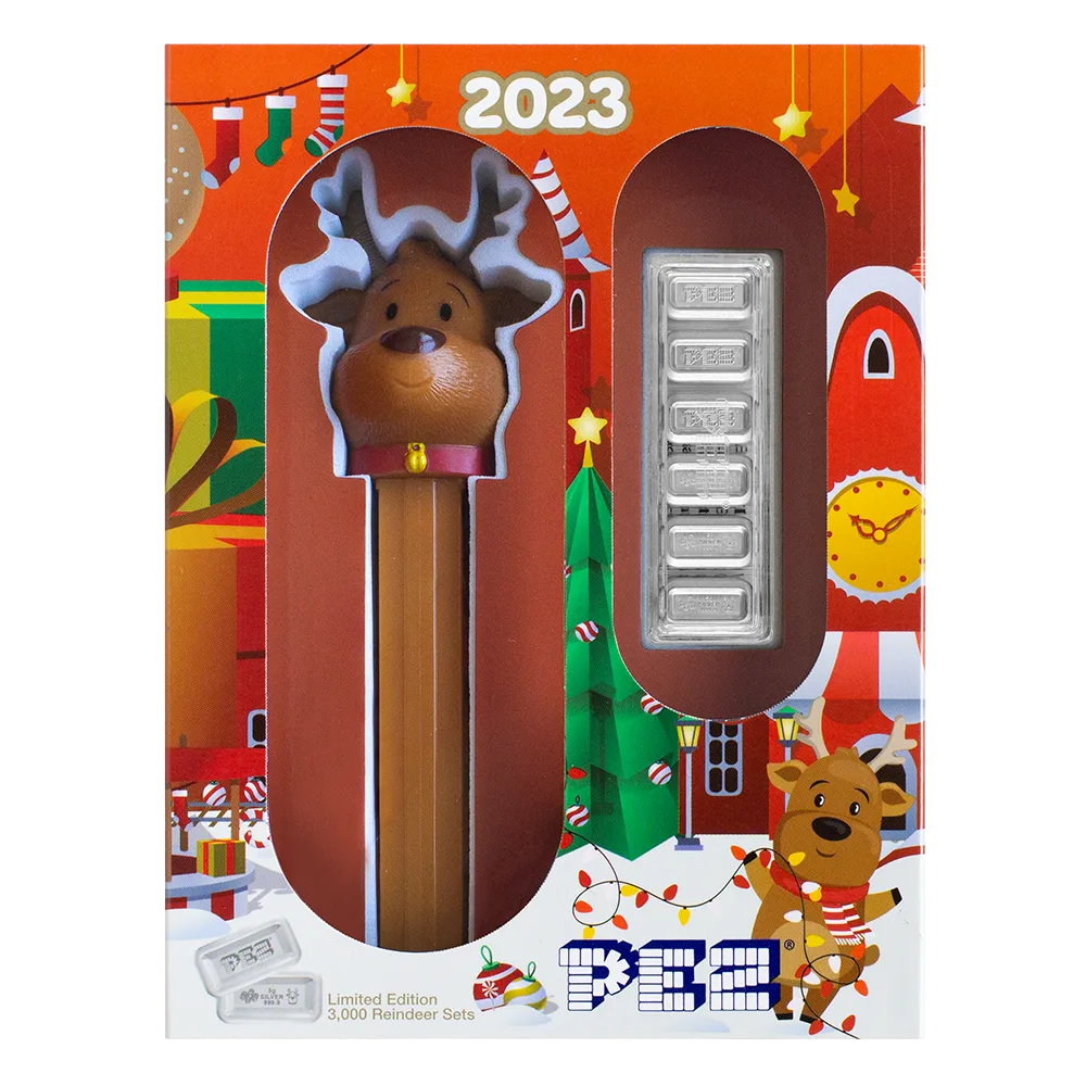 PAMP Suisse PEZĀ® Reindeer Silver 6 * 5 gram Wafers & Dispenser Gift Set - Image 2