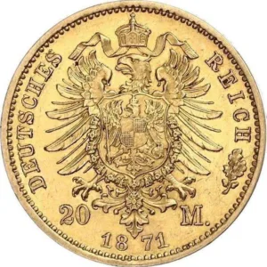 German 20 Marks 1871 Gold coin