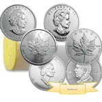 1 oz Silver Canadian Maple Leaf Coin Tube of 25 (Random Years) BU