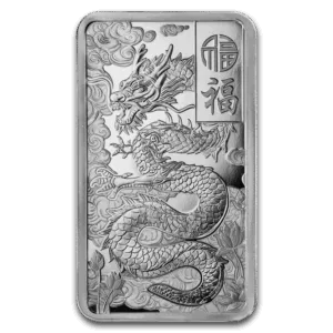 10 oz PAMP Suisse Silver Bar Good Luck Dragon In Assay