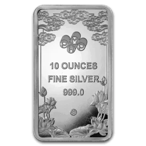 10 oz PAMP Suisse Silver Bar Good Luck Dragon In Assay