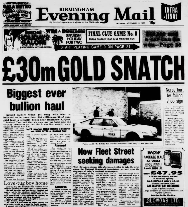 Brink's-Mat warehouse near Heathrow Airport where three tonnes of gold bullion were stolen in 1983