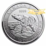 1/2 oz Canadian Polar Bear Silver Coin .9999
