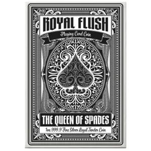 Playing card back with queen of spades design