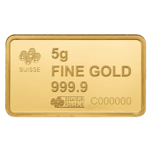 5 gram Gold Bar PAMP American Bald Eagle .9999 fine